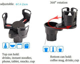 Adjustable 2in1 Car Seat Cup Holder Water Bottle Drink Coffee Cleanse Storage