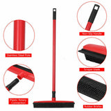 Rubber Broom For Dog Cat Pet Hair Car Windows Handle Sweeper Squeegee Floor