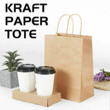 50 x Bulk Kraft Paper Bags Gift Shopping Carry Craft Brown Bag with Handles