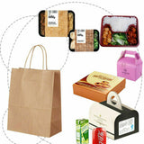 50 x Bulk Kraft Paper Bags Gift Shopping Carry Craft Brown Bag with Handles