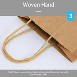 50 x Bulk Kraft Paper Bags Gift Shopping Carry Craft Brown Bag with Handles
