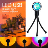 LED Sun Sunset Rainbow Projector Atmosphere USB Night Light Lamp For Room Decor