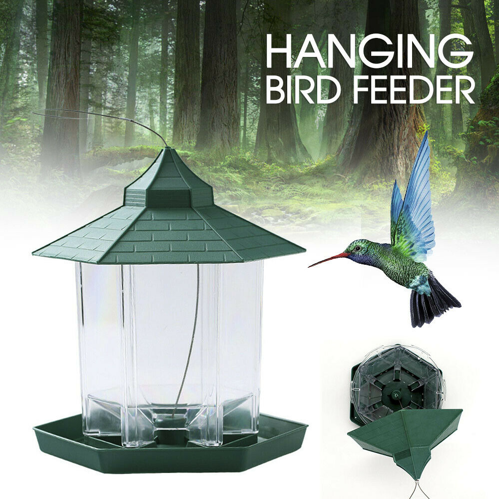 Triangle Transparent Bird Feeder Waterproof Hanging Birds Food