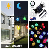 Solar Fairy String Lights 50LED Crystal Globe Outdoor Garden XMAS Party Decor