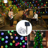 Solar Fairy String Lights 50LED Crystal Globe Outdoor Garden XMAS Party Decor
