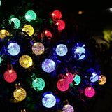 Solar Fairy String Lights 50LED Crystal Globe Outdoor Garden XMAS Party Decor