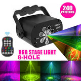 240 Patterns Disco Lights RGB Laser Projector Stage Lighting Party KTV Club Lamp