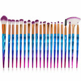 20PCS Diamond Unicorn Eyeshadow Eyebrow Blending Brush Set Eye Make-up Brushes