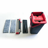 Micro fibre Flat Mop and Bucket Floor Cleaner Set with 2Pads Wet Dry