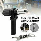 Electric Rivet Pop Gun Adaptor Cordless Drill Nut Riveting Riveter Insert Tool