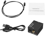 Digital Optical Coaxial Toslink to Analog Audio Converter Adapter DAC RCA Cable