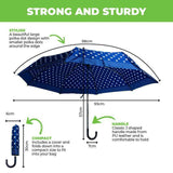 Umbrellas Polka Dot Design & Cover Case Compact Sturdy 93cm Home Master®
