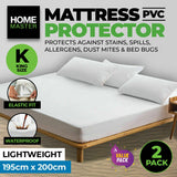 Home Master® 2PCE Mattress Protector King Size Elastic Fit 195 x 200cm