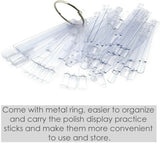 200X False Fake Nail Polish Color Display Wheel Chart Ring Tips Swatch Sticks