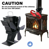 5 Blade Fan Heat Self-Powered Silent Eco Heater Wood Stove Tops Burner Fireplace