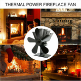5 Blade Fan Heat Self-Powered Silent Eco Heater Wood Stove Tops Burner Fireplace