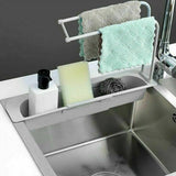 Telescopic Sink Rack Holder Expandable Storage Drain Basket Home Kitchen Kit