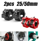 2PCS 25mm/50mm Barbell Locks Collars Olympic Barbells Muscle Clamp Bar Lockjaw