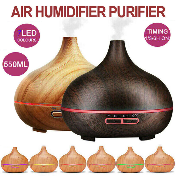 LED 500ml Air Humidifier Purifier Essential Oil Aroma Diffuser Aromatherapy Lamp