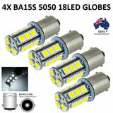4x 1156 BA15S 18 LED CAR WHITE GLOBE BRAKE REVERSE TURN STOP TAIL LIGHT BULB 12V
