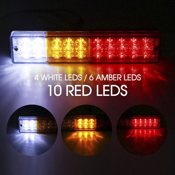 2x Trailer lights 20 LED STOP TAIL INDICATOR TRUCK CAMPER LIGHT UTE 4WD 10-30V