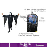 Unisex Halloween Costume Adult Screamer Scary Cosplay Ghost DressUp Party