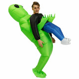 Scary Halloween Green Alien Inflatable Costume Blow Up Suits Party Dress