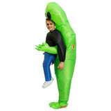 Scary Halloween Green Alien Inflatable Costume Blow Up Suits Party Dress