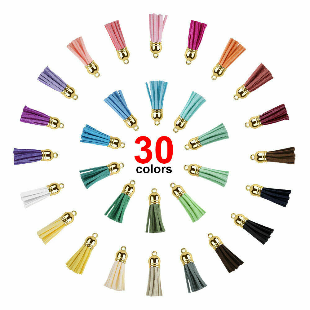 200Pcs Keychain Tassels Bulk Suede Leather Tassel Jewelry Making Pendants  Charms for Acrylic Keychain Blank DIY Craft Supplies ( )