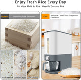 12Kg Auto Grain Case Cereal Dispenser Storage Box Kitchen Food Rice Container GREY/BLUE