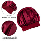 Women Sleeping Bonnet Hair Wrap Soft Silky Satin Cap Elastic Night Hat Headwear
