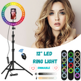 10''/12"LED Ring Light Dimmable Lighting Kit & Selfie Tripod Makeup Youtube Live