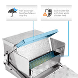 20LBS Auto Automatic Chicken Feeder Galvanized Poultry Chook Treadle Self Coop