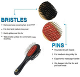 Pet Grooming Wooden Brush Double Side Dog Cat Hair Fur Shedding Removal Tool AU