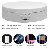360° Rotating Electric Turntable Display Stand Jewelry Photography Show Holder