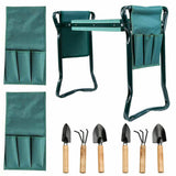2 in1 GARDEN KNEELER PADDED PAD SEAT STOOL GARDENING WORK 6 TOOLS + 2 POUCHES