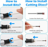 Set Electric Engraving Pen Cordless Carving Pen Rechargeable Micro Engraver Tool