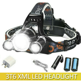 100000LM RECHARGEABLE HEADLAMP 3T6 XML LED HEADLIGHT