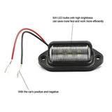 2PCS 6 LED 12/24V License Number Plate Light Lamps for Truck SUV Trailer Lorry