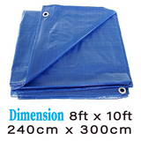 Blue Tarpaulin Tarp Canvas Waterprood Camping Poly Tarps Cover Sheet Truck UV PE