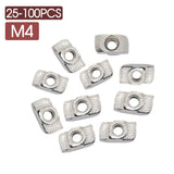 M3 M4 M5 Drop in Tee T-nuts 2020 T-slot For Aluminium Profile Extrusion 3D Print
