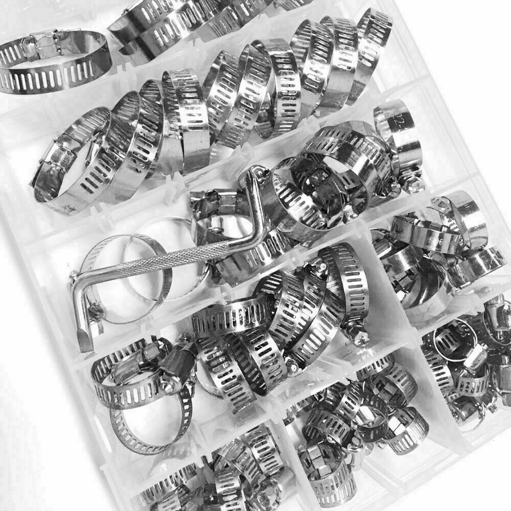 Uxcell 8 Pcs Hose Clamps, 3.3-4.25 Inch 304 Stainless Steel Adjustable Worm Gear Hose Clamp For Plumbing Automotive Hose Fuel Line Pipe Clamps, Silver - View #8