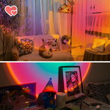 Romantic Sunset Projection Lamp LED Floor Rainbow Night Light Home Living Decor