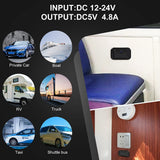 12/24V PD+QC3.0 Dual USB Type C Car Fast Charger Socket Power Outlet Waterproof