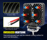 Pair 4" inch LED Work Lights Spot Flood Square Fog Lamp Reverse Offroad Truck