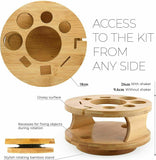 Cocktail Shaker Set Bartender Kit with Rotating Bamboo and 10-Piece Stainless