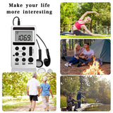 FM/AM Mini Radio Pocket Receiver Portable Digital LCD Stereo Earphone Set USB