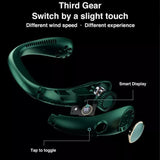 Rechargeable USB Neck Fan Neckband Leafless Cooling Cooler Dual Effect Portable