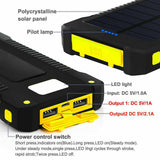 10000mah Solar Power Bank Portable External Battery Dual USB Phone Charger