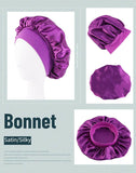 Women Sleeping Bonnet Hair Wrap Soft Silky Satin Cap Elastic Night Hat Headwear